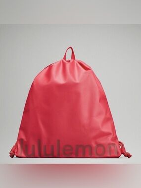 lululemon red drawstring pack Orange Raspberry Pink Gym Sack Backpack Paid $58